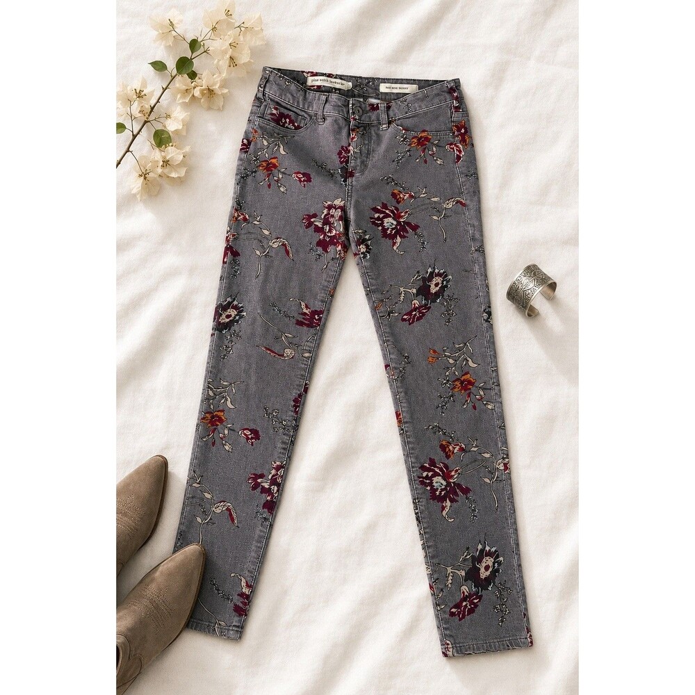 Pilcro Anthropologie Floral Corduroy Pants Size 26
